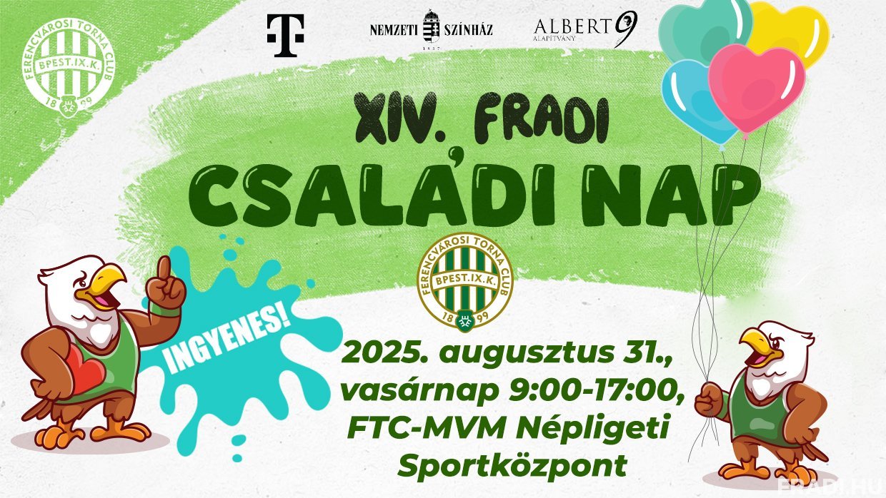 Tizennegyedik alkalommal is Fradi Családi Nap!